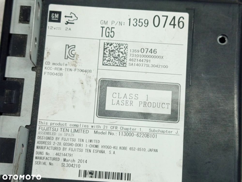 RADIO ZMIENIARKA CD OPEL INSIGNIA A LIFT 13590746 - 5