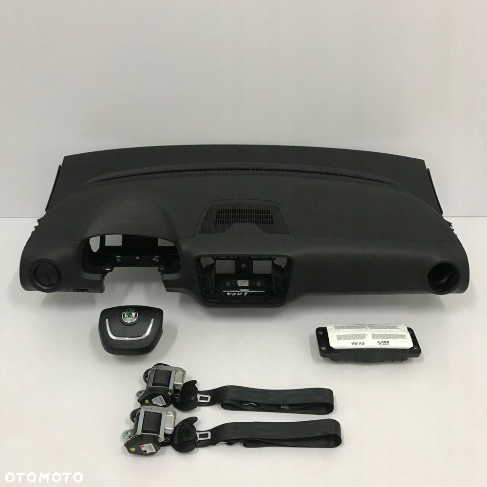SKODA CITIGO DESKA ROZDZIELCZA KONSOLA KOKPIT PULPIT PODUSZKI AIRBAG AIR BAG PASY KIT SET - 1