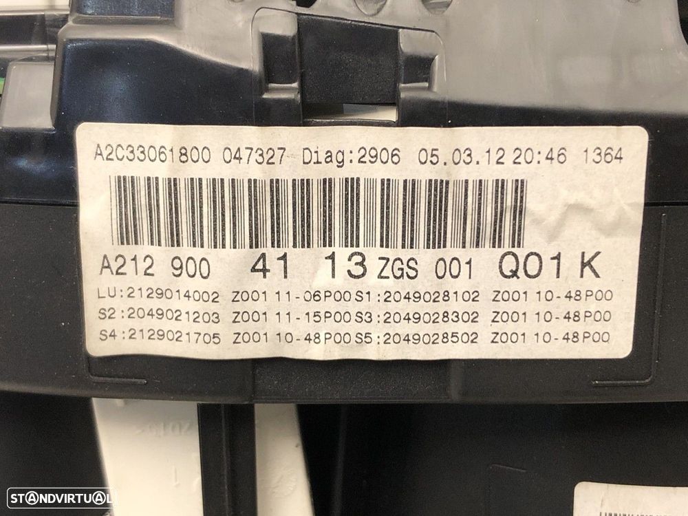 Painel de instrumentos Usado MERCEDES-BENZ E-CLASS T-Model (S212) REF. A21290041... - 4