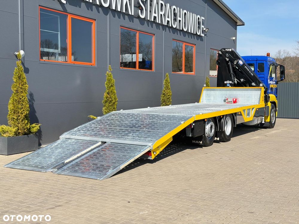 MAN TGS TGX 26.360 E5 laweta uniwersalna + Dźwig HDS HMF 1420 K2 / pomoc drogowa / kran krane dzwig hds żuraw - 4
