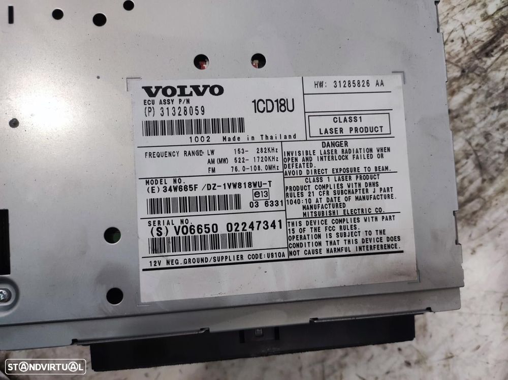 SISTEMA AUDIO / RADIO CD VOLVO V50 2010 -DZ1VW818WUT - 3