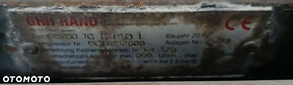 KOMPRESOR POMPY WYDMUCHU GHH RAND SILO 700 - 8