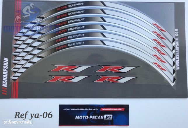 Fitas para jantes autocolantes rodas Yamaha r1 r6 mt r3 r25 xj tmax - 2