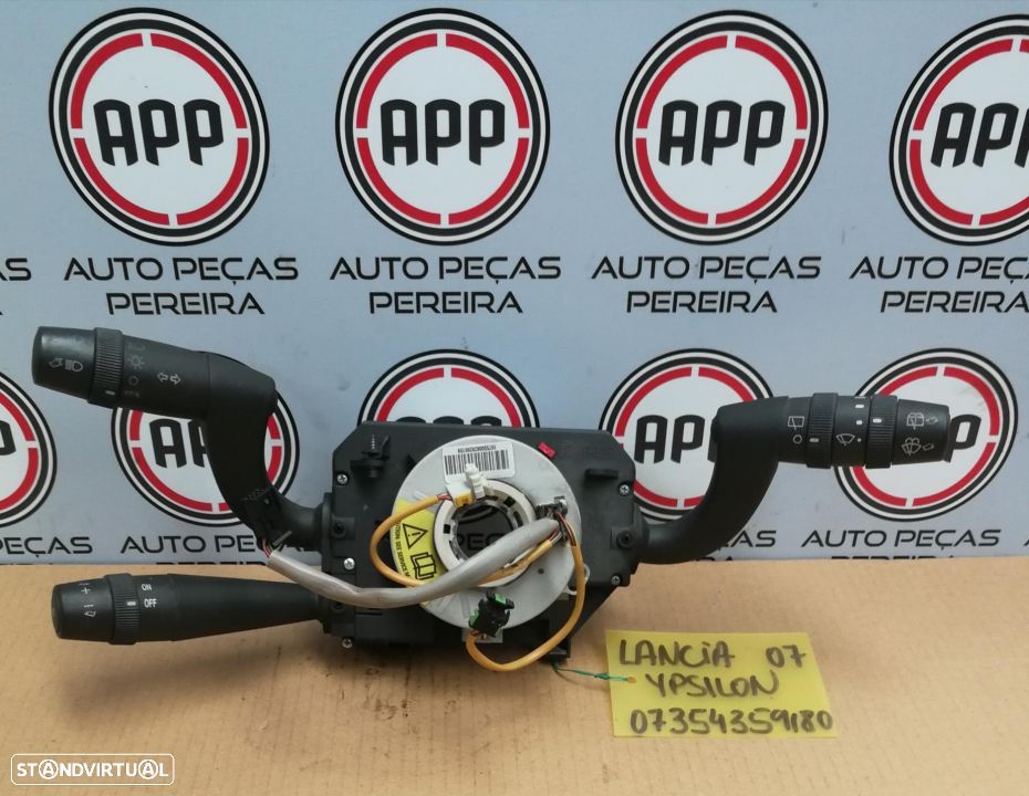 Comutador de luzes e piscas Lancia Ypsilon de 2007, ref 07354359180, Lancia Musa 07354009440, 07354009330 . - 1