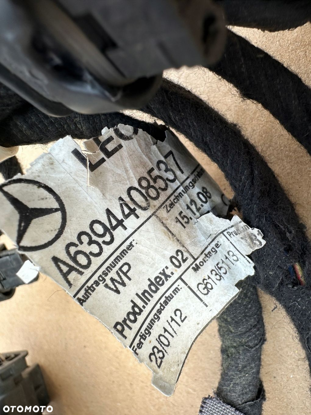 WIĄZKA INSTALACJA ZDERZAKA PDC PRZÓD MERCEDES VITO W639 LIFT A6394408537 - 2