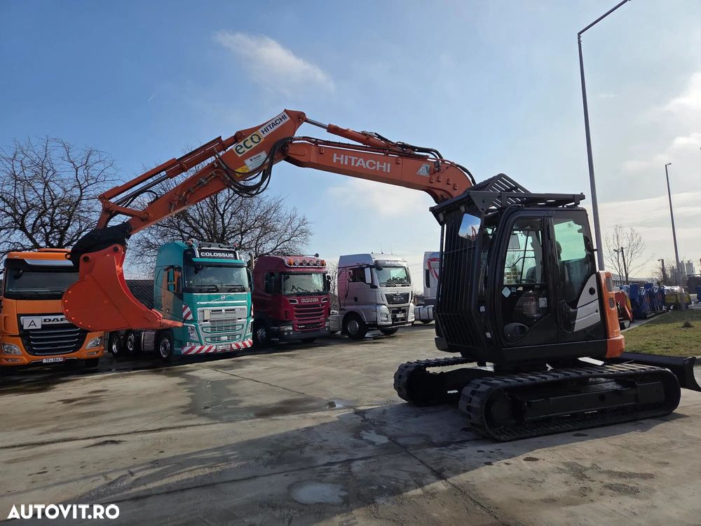 Hitachi ZX85, 8.5t,, 2021, 2.429h, lama,  CUPLA RAPIDA HIDRAULICA+ 3 CUPE NOI, instalatie picon, a doua inst. hidraulica, SENILE CAUCIUC NOI, protectie cabina, posibilitate leasing 4 ani-PROMOTIE 59.900 EUR+TVA - 9