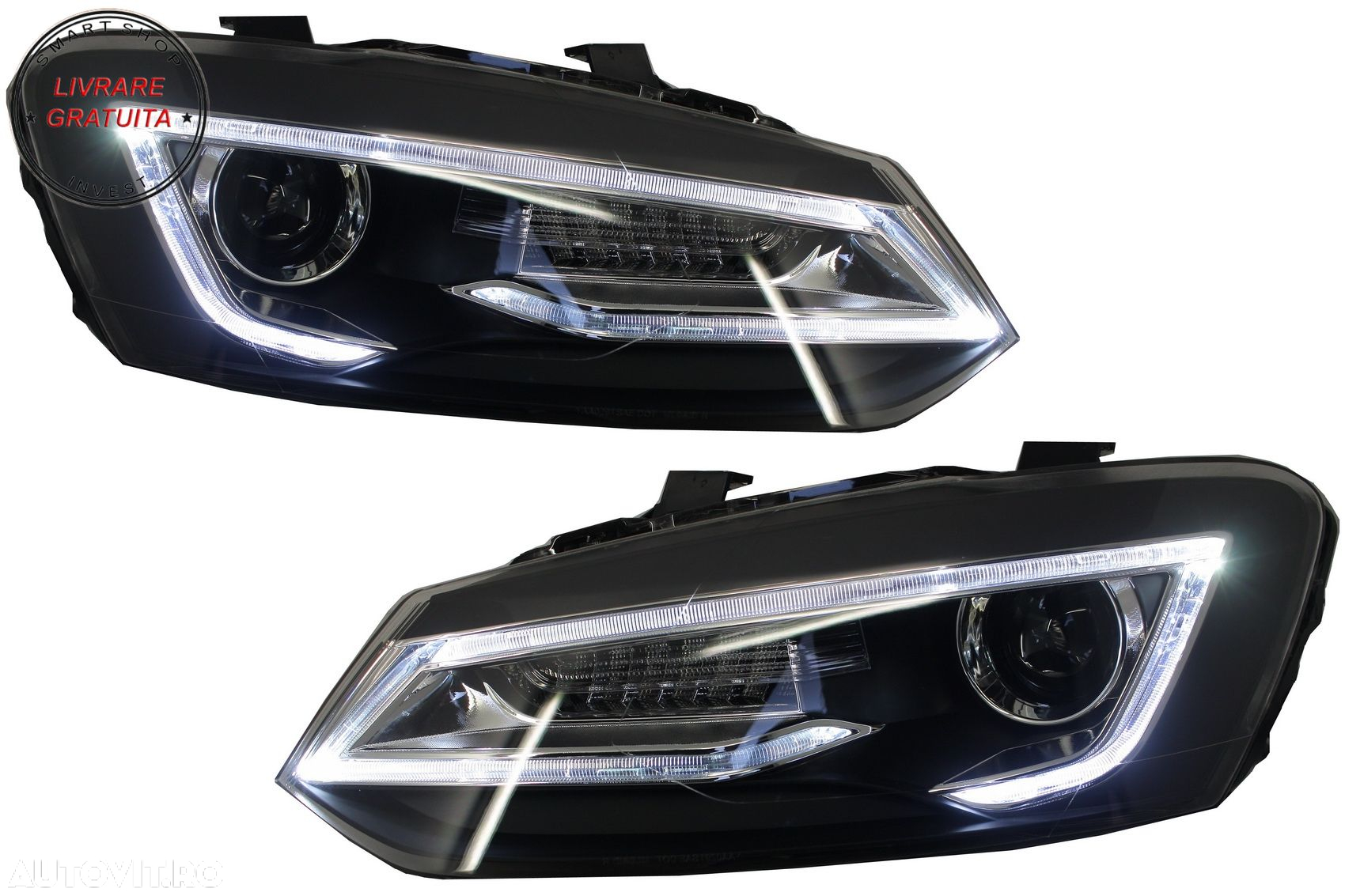 Faruri LED XENON HID VW Polo 6R / 6C / 61 (2011-2017) Devil Eye Look- livrare gratuita - 4