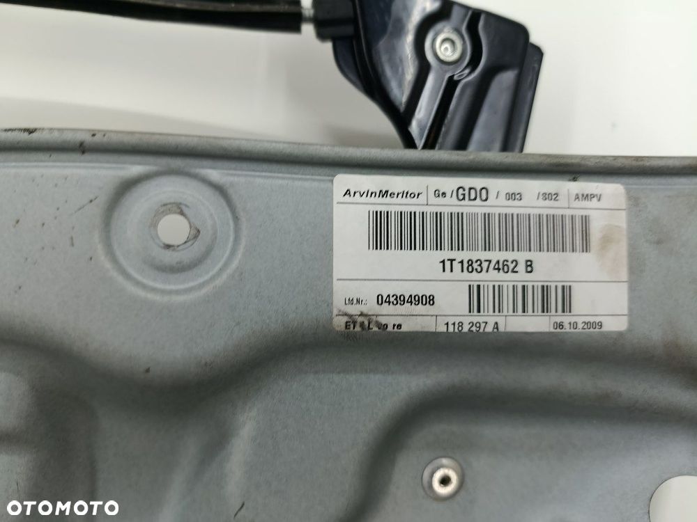 PODNOŚNIK SZYBY PRAWY PRZÓD  VW TOURAN I 1T0837756L  1T0959702  1K0959792C - 7