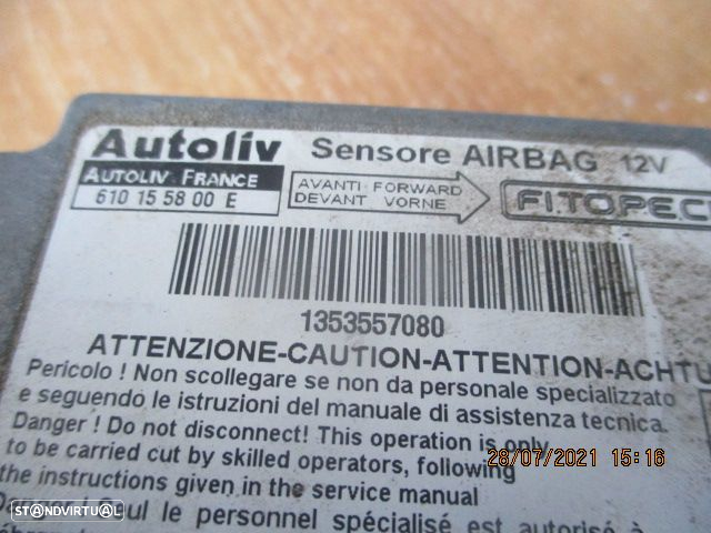 Modulo Airbag 1353557080 CITROEN NEMO 2009 FIAT FIORINO 2009 1.3 MULTIJET 16V 75 CV 4P BRANCO PEUGEOT BIPPER (AA) 2008 1.4HDI 68CV 3P BRANCO - 2
