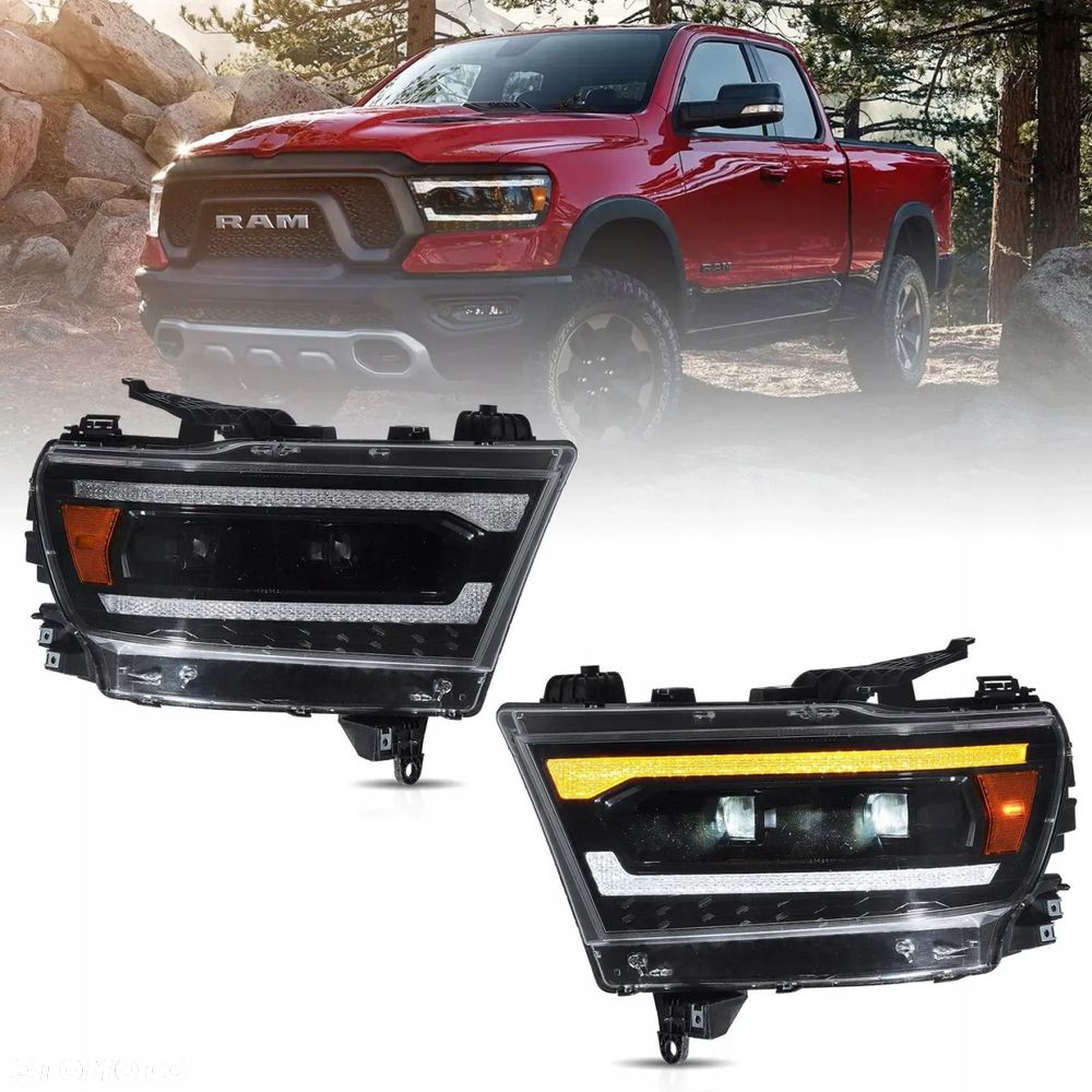 Reflektory Lampy L+R kpl Vland Full Bi Led Tuning Dodge Ram V 5 1500 19-24 - 1