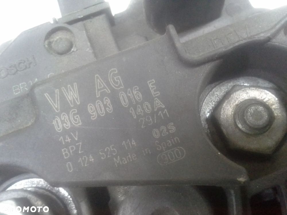 Audi A4 B8 2.0 TDi 143KM CAG CAGA alternator Bosch 140A 03G903016E  0124525114 - 11