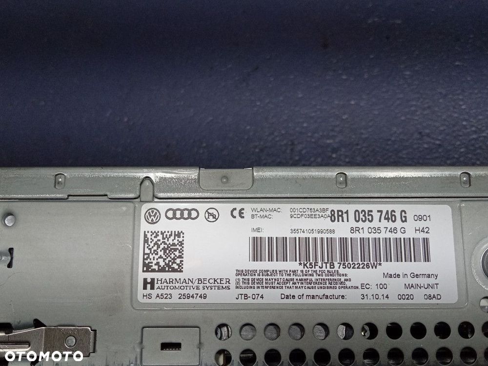 AUDI S4 A4 B8 MULTIMEDIA NAWIGACJA NAVI MMI 8R1035746G - 10