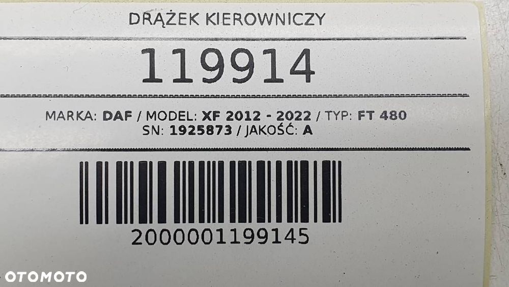 DRĄŻEK KIEROWNICZY KRZYŻAK KOLUMNY DAF XF 106 EURO 6 1925873 MX13 MX11 - 6