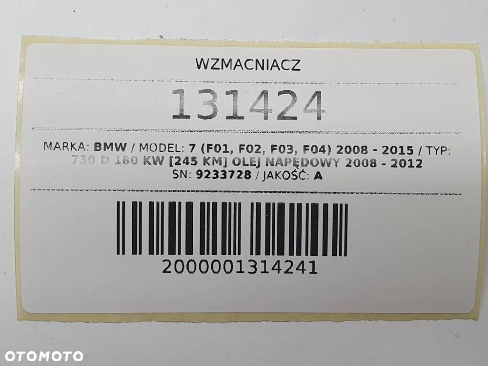 WZMACNIACZ AUDIO HIFI BMW 7 F01 F02 9233728 - 5