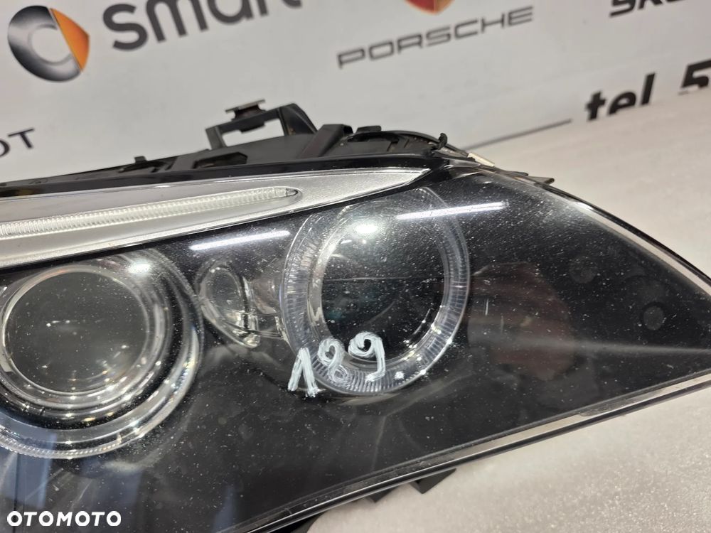 BMW E60 / E61 07- LIFT PRAWY BI-XENON NIESKRĘTNY BLACK PRAWA LAMPA PRZEDNIA PRZÓD , NR 7177740 / 7177740-06 / A8717774006 , NR AUKCJI LPP189 - 11