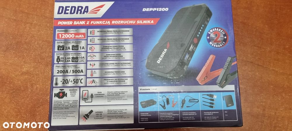 Powerbank z funkcj rozruchu silnika 12000mAh DEDRA DEPP1200 - 9