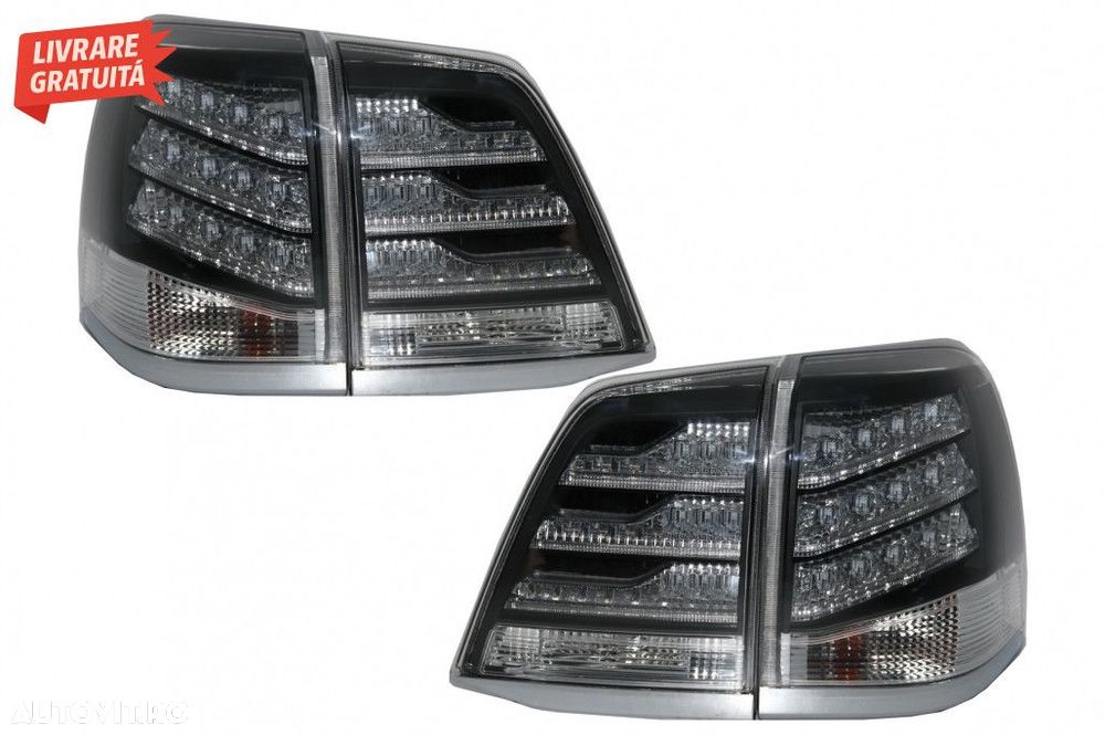 Stopuri LED Alb si Negru Toyota Land Cruiser FJ200 J200 (2007-2011) - 1