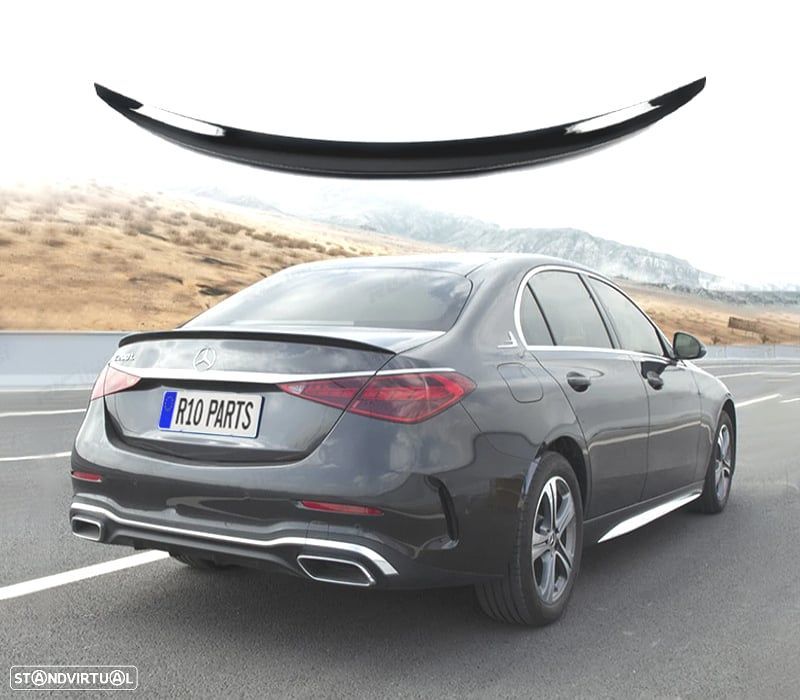 AILERON SPOILER TRASEIRO MERCEDES CLASE C W206 21- LOOK AMG C63 PRETO BRILHANTE - 1