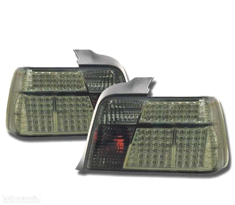 FAROLINS TRASEIROS LED BMW E36 90-99 CROMADO ESCURECIDO - 1