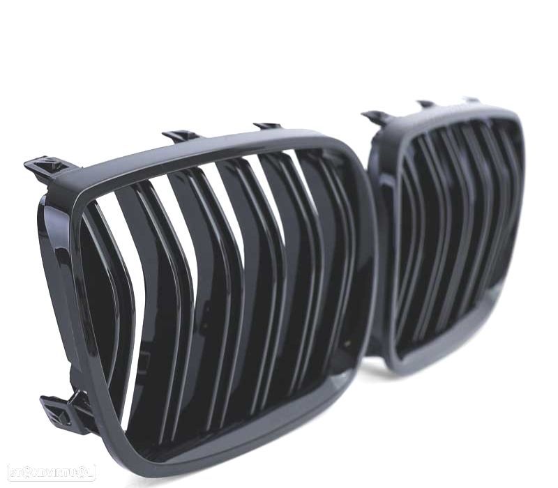 GRELHAS FRONTAIS DUPLAS BMW X3 E83 06-11 PRETO BRILHANTE - 3