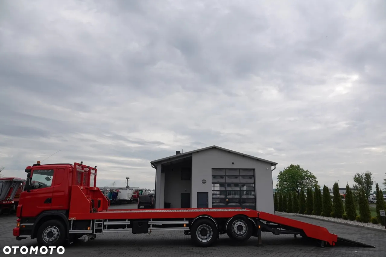 Scania G 360 / 6X2 / LAWETA / POMOC DROGOWA / OŚ SKRĘTNA I PODNOSZONA / NAJAZDY HYDRAULICZNE / WCIĄGARKA / SPROWADZONY - 3