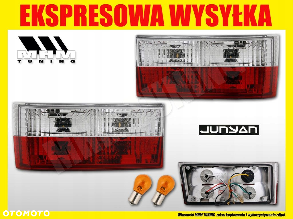 Lampy tylne waskie kpl 2szt Tuning Biało Czerwone VW Golf I 1 1974-1993 - 3