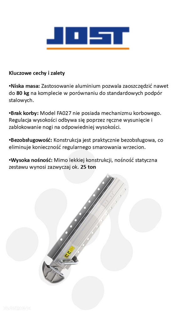 JOST to MERCEDES w podporach ALU/ Zestaw do 80 kg mniej !! / Naczepy / FV / Dostawa - 4