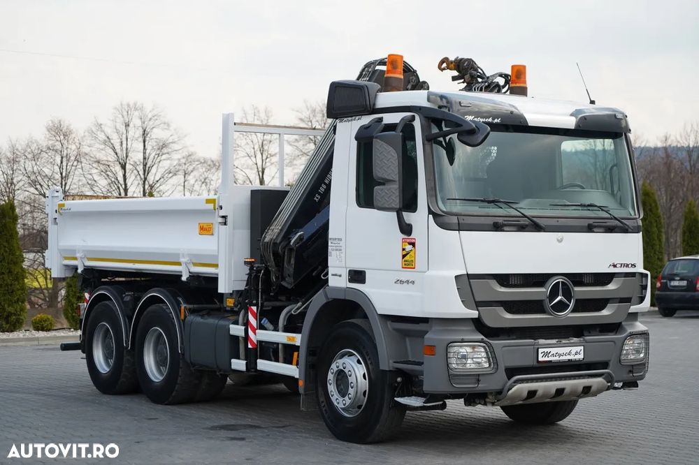 Mercedes-Benz ACTROS 2644 / 6X4 / BASCULATOR / 2X PLĂCI HIDRAULICE / + HIAB 166 ES-5 HDS / TELECOMANDĂ / ROTATOARE / EPS + AMBREIAJ / EURO 5 - 12