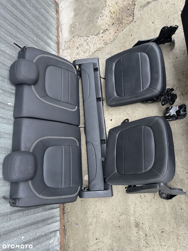 Smart 453 Brabus twingo 3  fotel grzany skórzany  biała nić  oparcie iso fix air bag grzany kanapa tył - 17