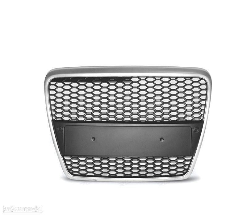 GRELHA FRONTAL AUDI A6 C6 04-10 LOOK RS6 CINZA CLARO - 2