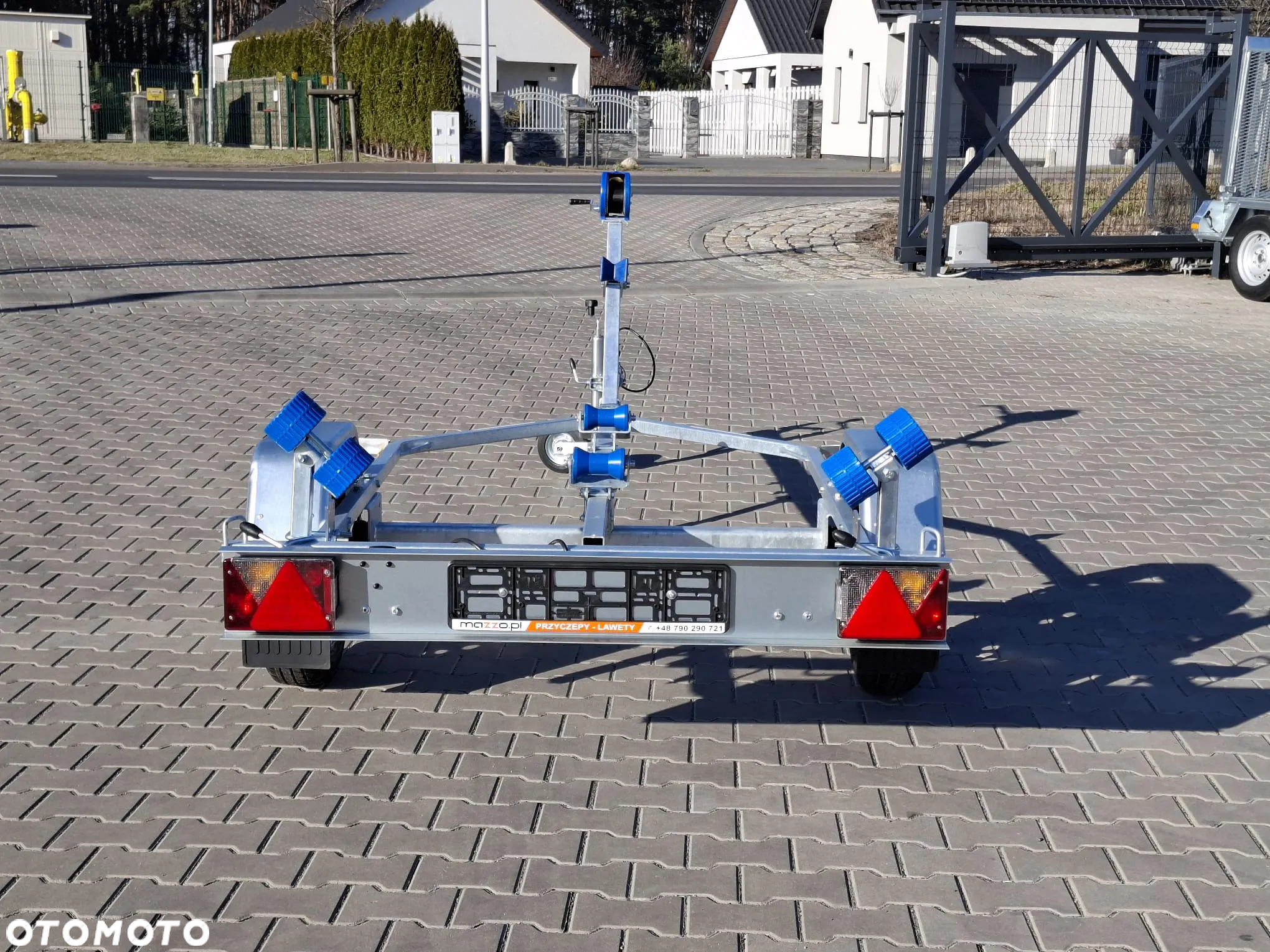Niewiadów DOSTAWA! Przyczepka P400 pod łódź do 4m NIEHAMOWANA Przyczepa podłodziowa z podwójnymi rolkami! DMC 450kg, lekka, kat.B - 12