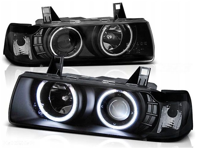 Reflektory Lampy kpl Ringi Angel Led CCFL Soczewka Bmw 3 e36 Coupe Cabrio - 1
