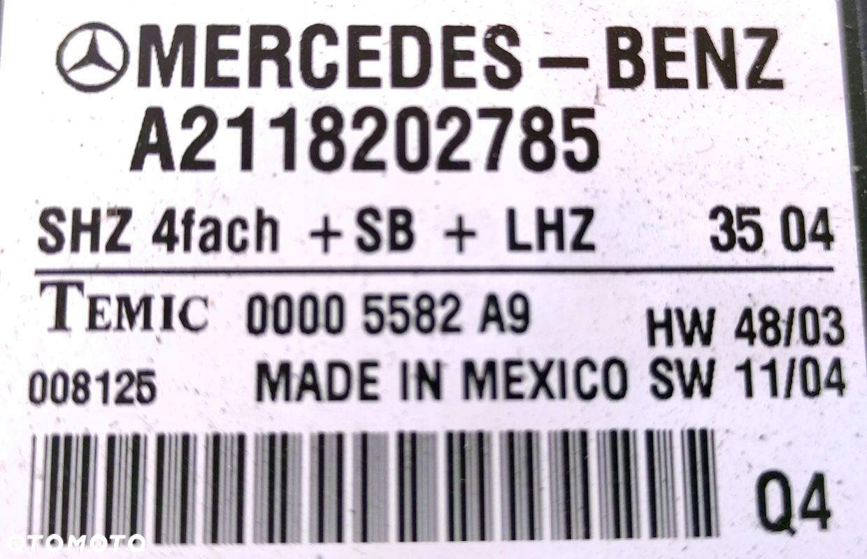 MERCEDES W211 02-09R MODUŁ FOTELA LEWEGO SCS - 2