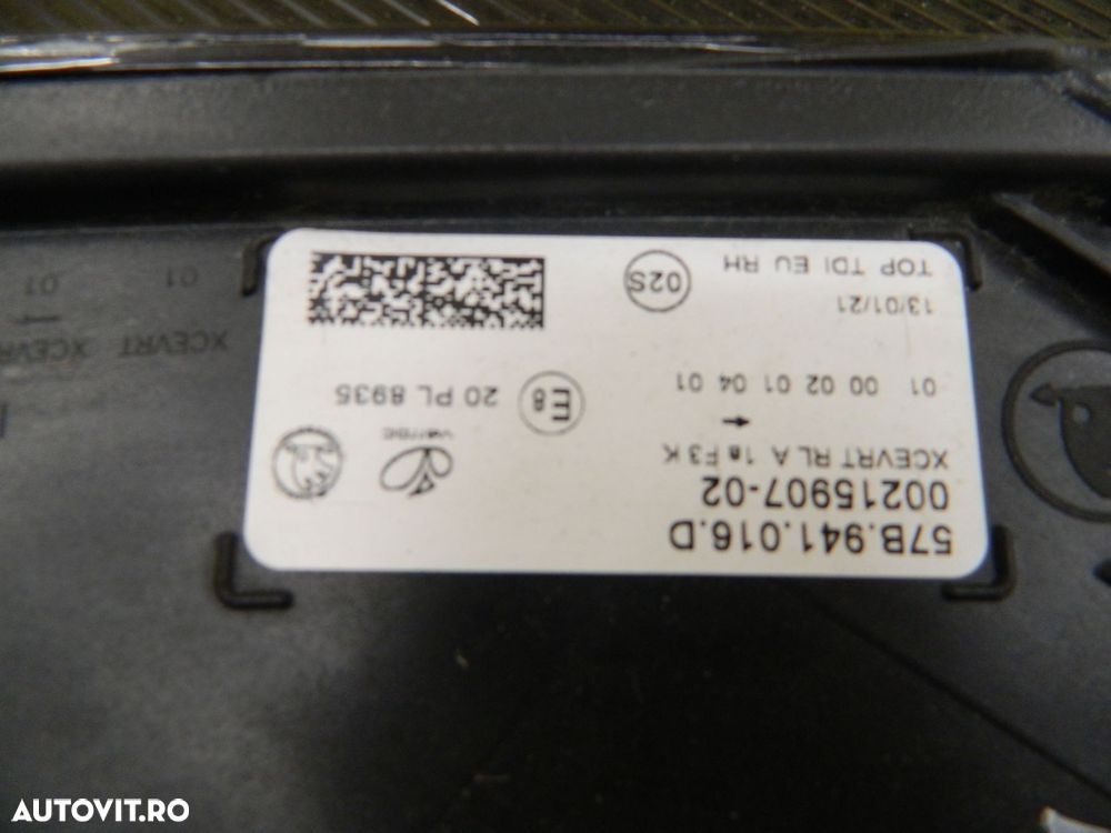Far dreapta Skoda Karoq FULL LED, 2017, 2018, 2019, 2020, 2021, cod origine 57B941016D. - 5