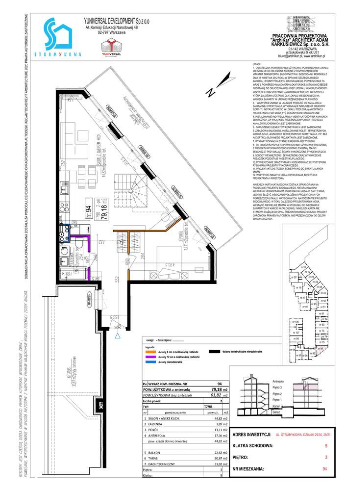 Dwupoziomowe mieszkanie 2 pokoje - 79,18 m2