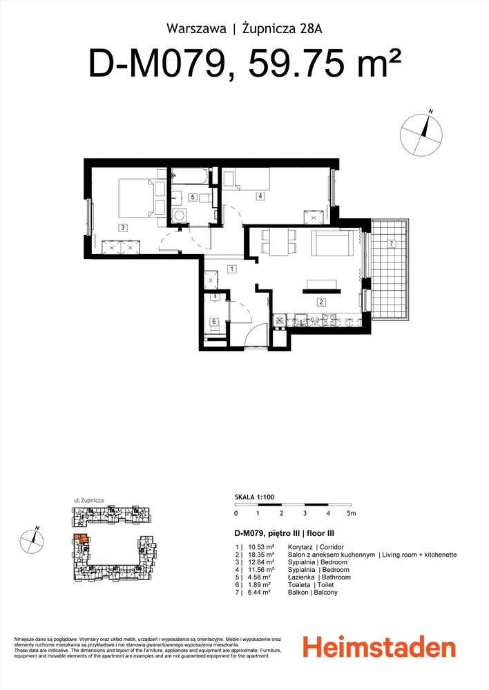 3-pokojowe | 59.8 m2 | Balkon | Internet w cenie | Bezpośrednio