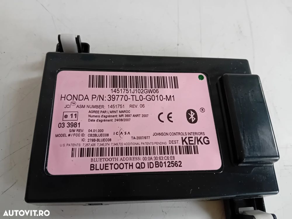 Modul Bluetooth Honda Accord 2008-2013 Cod 39770-TL0-G010-M1 Motor R20A3 - 4