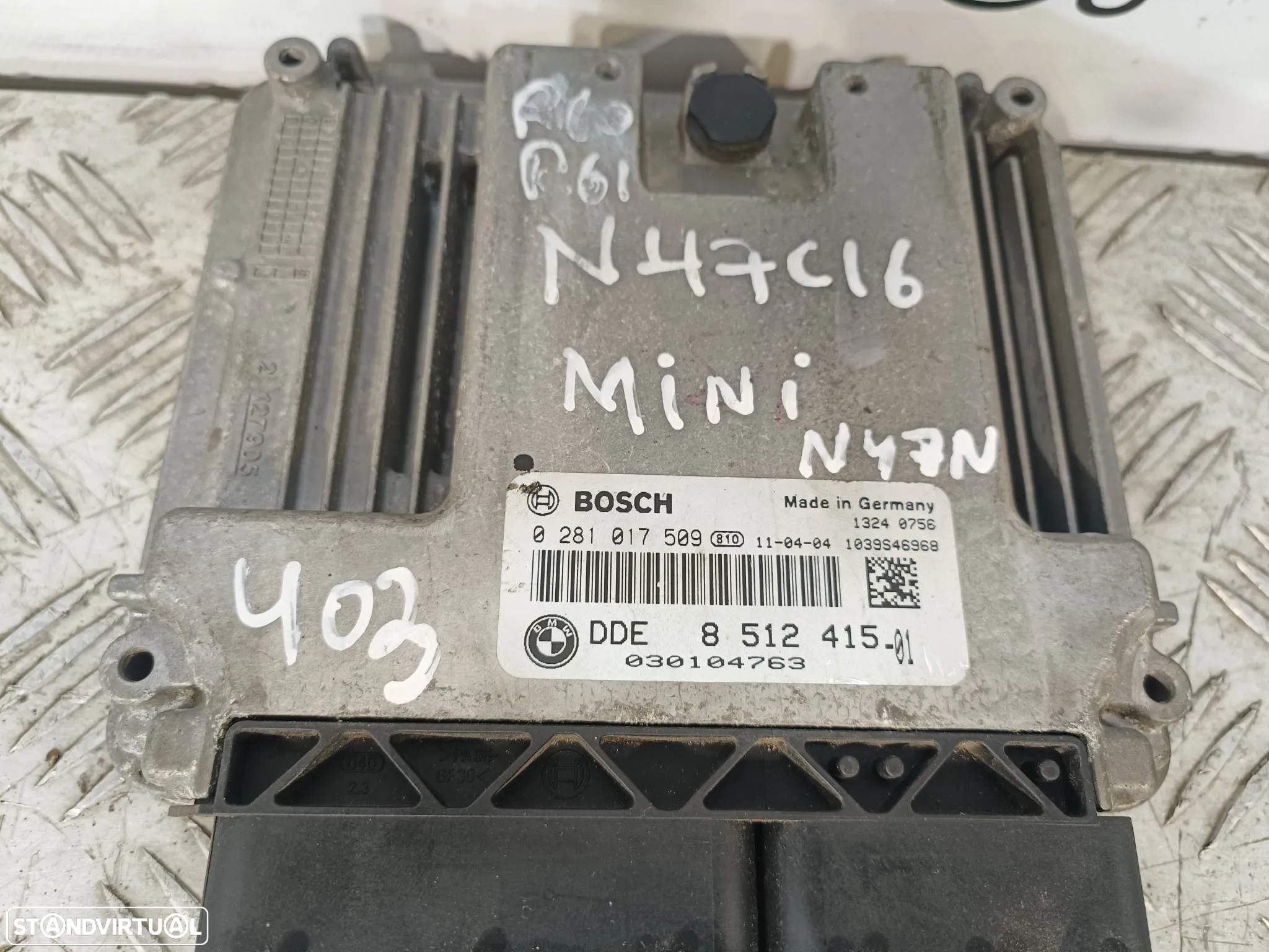 Centralina Motor Original Bosch BMW Mini Cooper One N47C16 N47C20 N47N 8 512 415 / 0 281 017 509 / 8512415 / 0281017509 - 3