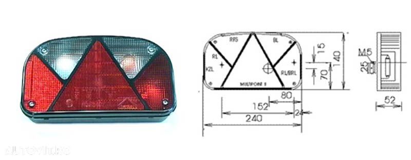 Lampa stop remorca Multipoint 2 - 4