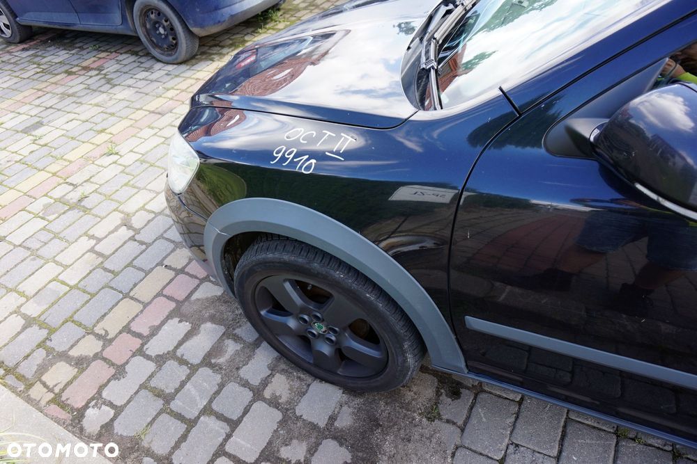 MASKA ZDERZAK BŁOTNIKI LAMPY OCTAVIA II 1Z5 LIFT 9910 SCOUT XENON UK SKODA 2008-2013 CZARNY PRZÓD KOMPLETNY - 10