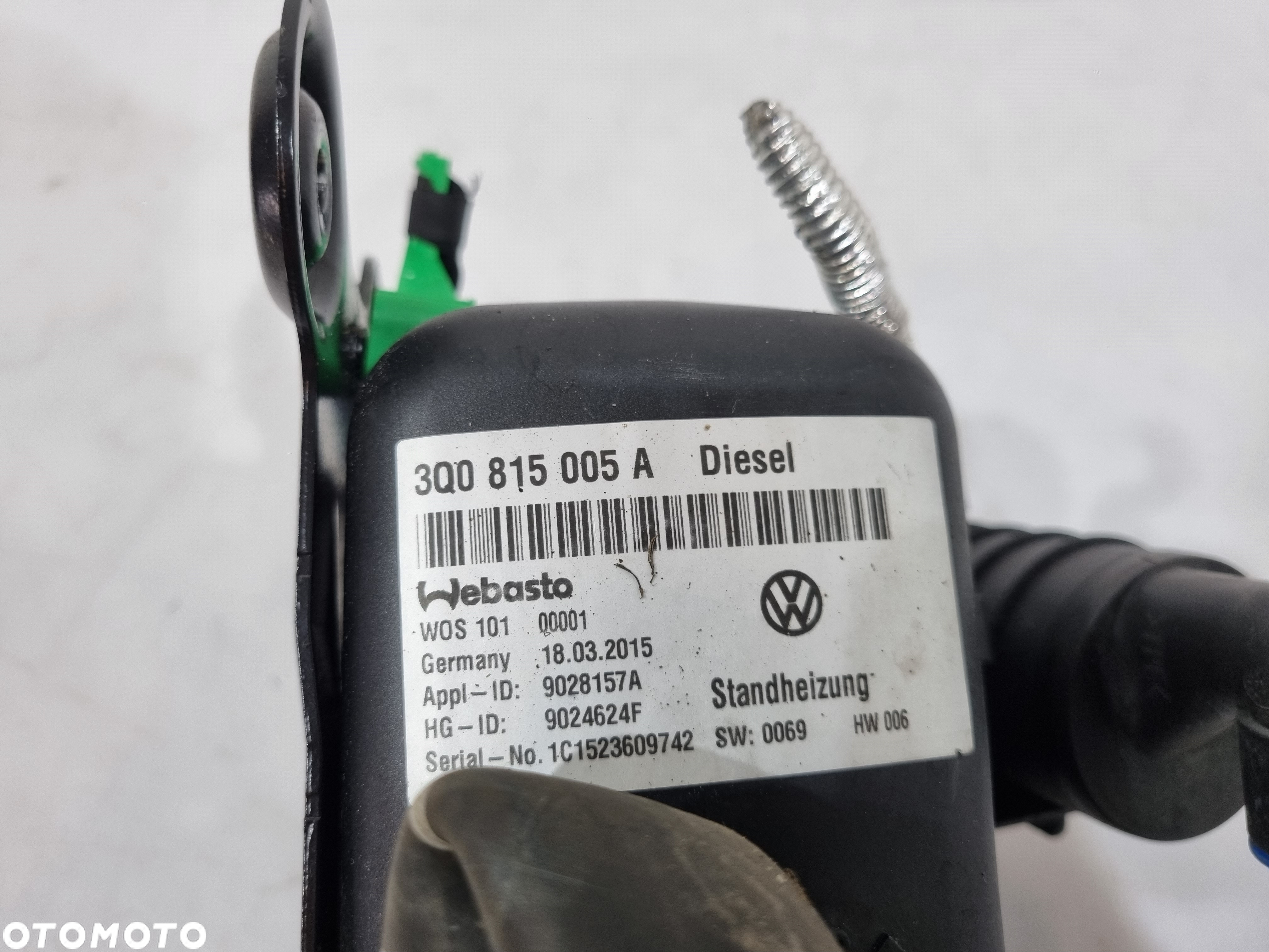 VW PASSAT B8 SKODA OCTAVIA SUPERB OGRZEWANIE POSTOJOWE WEBASTO DIESEL 3Q0815005A - 5