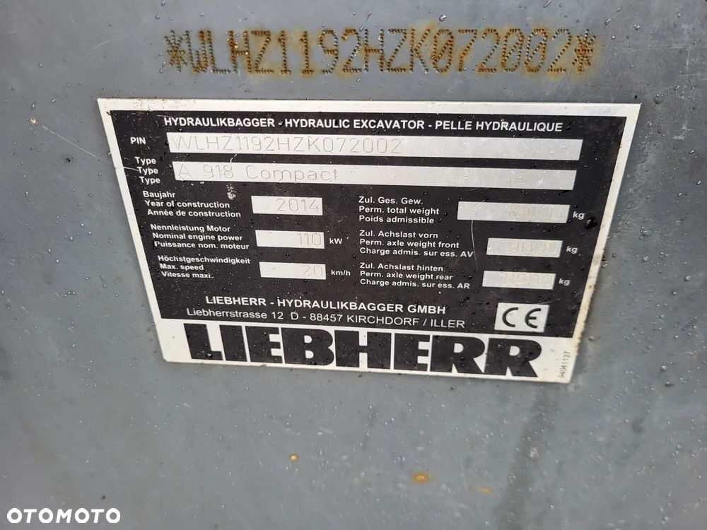 Liebherr A918 Compact / z Niemiec / Stan idealny / - 7