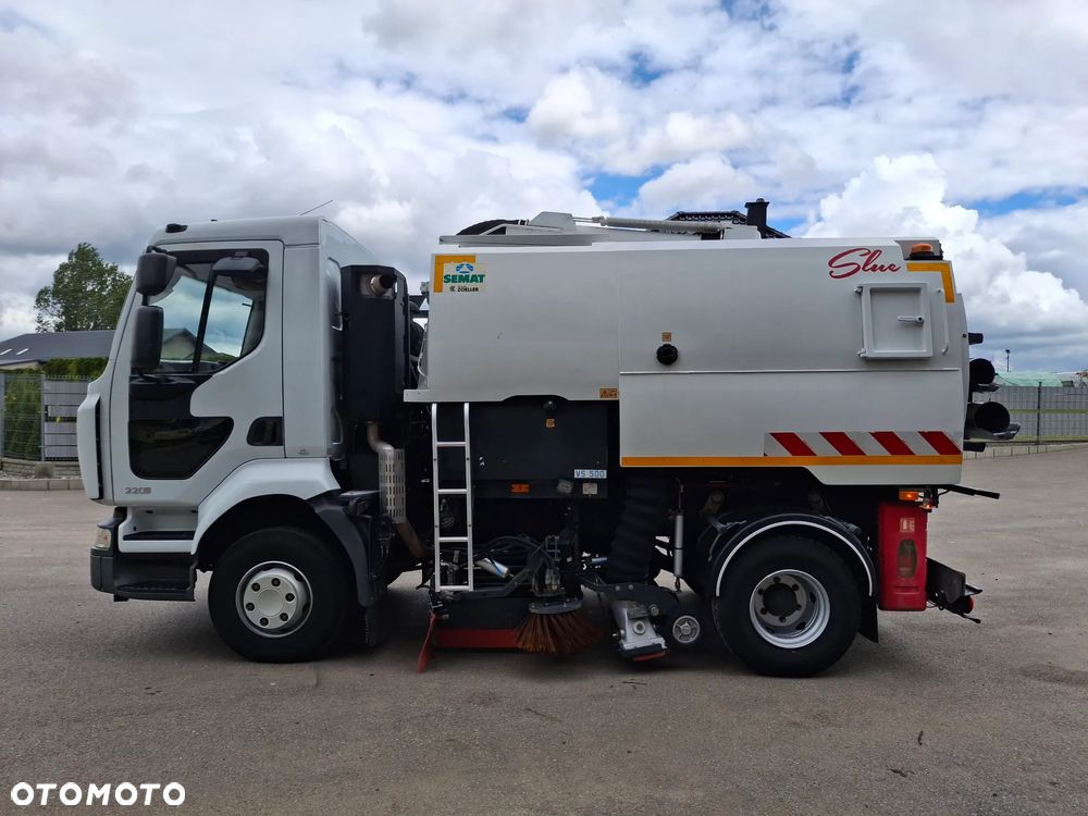 Renault Midlum 220 DXI Zamiatarka SEMAT Zoeller Johnston Szczotki L/R Obie Strony 2013r Napęd Hydrostat 36 tyś Kilometrów 3132 Mth Euro 5 Rura Do Liści Studzienek - 10