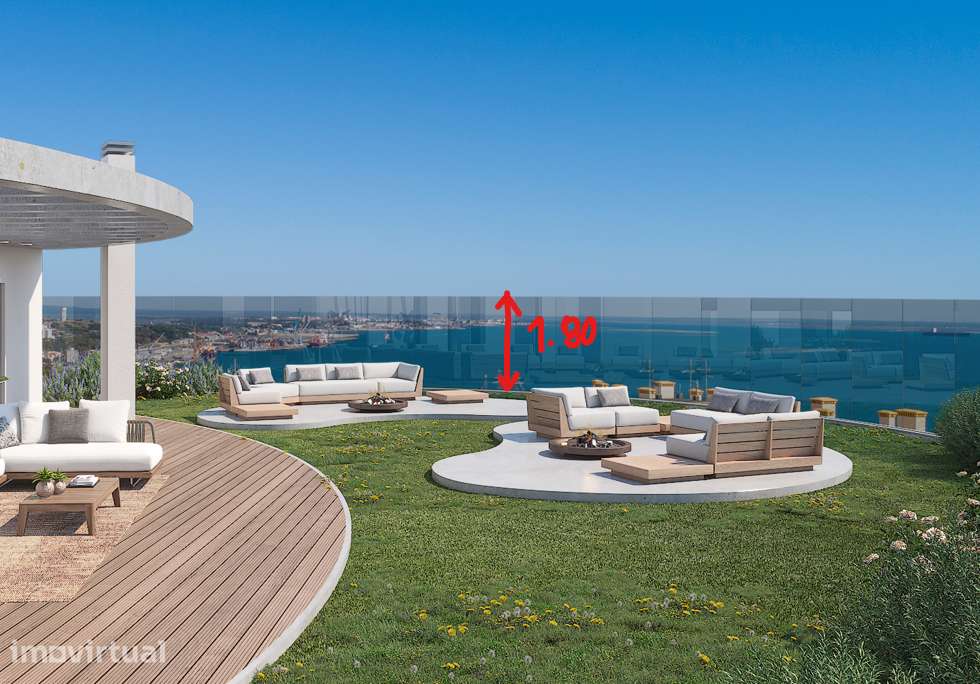T1 em condomínio com VISTA piscina, jardim e ginásio - Grande imagem: 4/7