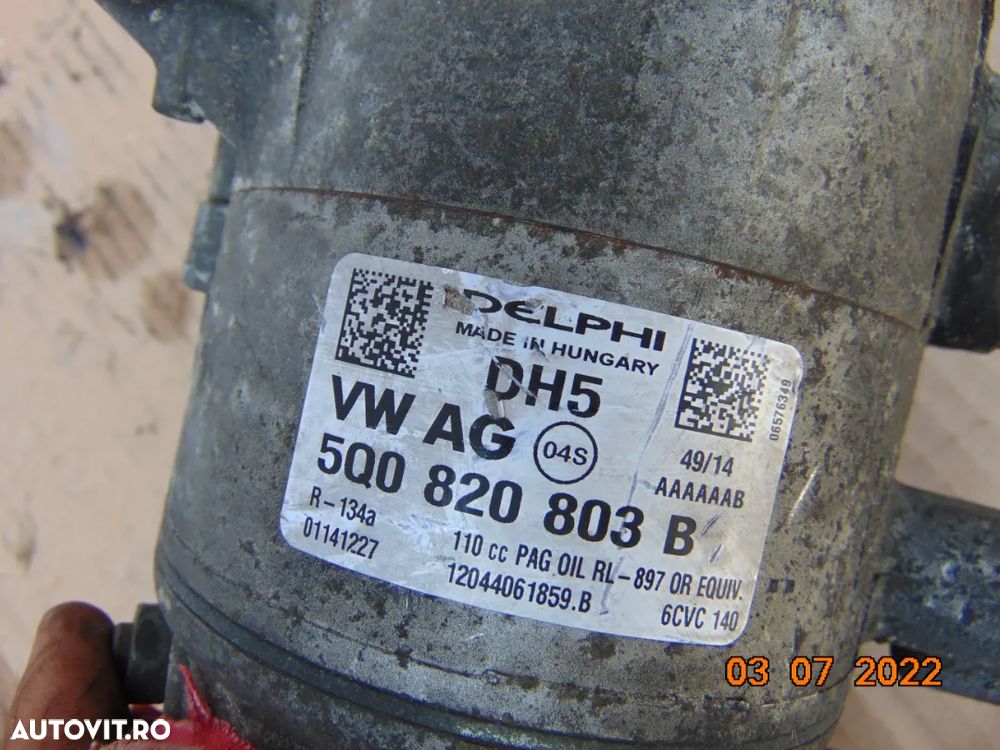 Compresor clima VW 1.6tdi Seat Skoda Audi a3 octavia 3 leon passat b7 1.2 benzina 1.0 golf 7 touran - 3
