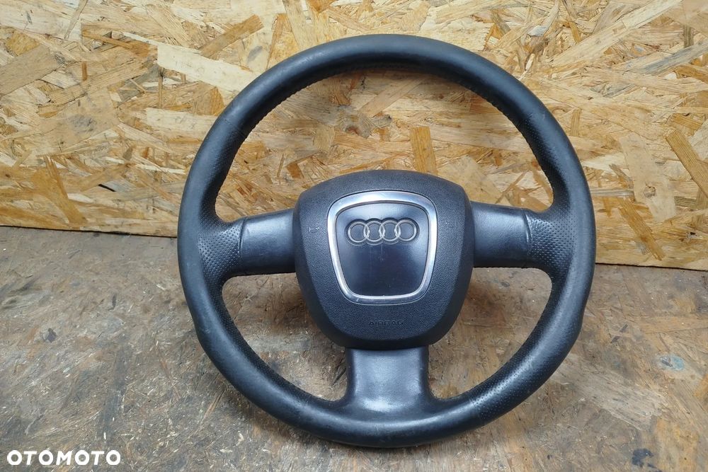 kierownica SKÓRA z poduszką CZARNA trójramienna do audi A4 B7 04-08r - 1