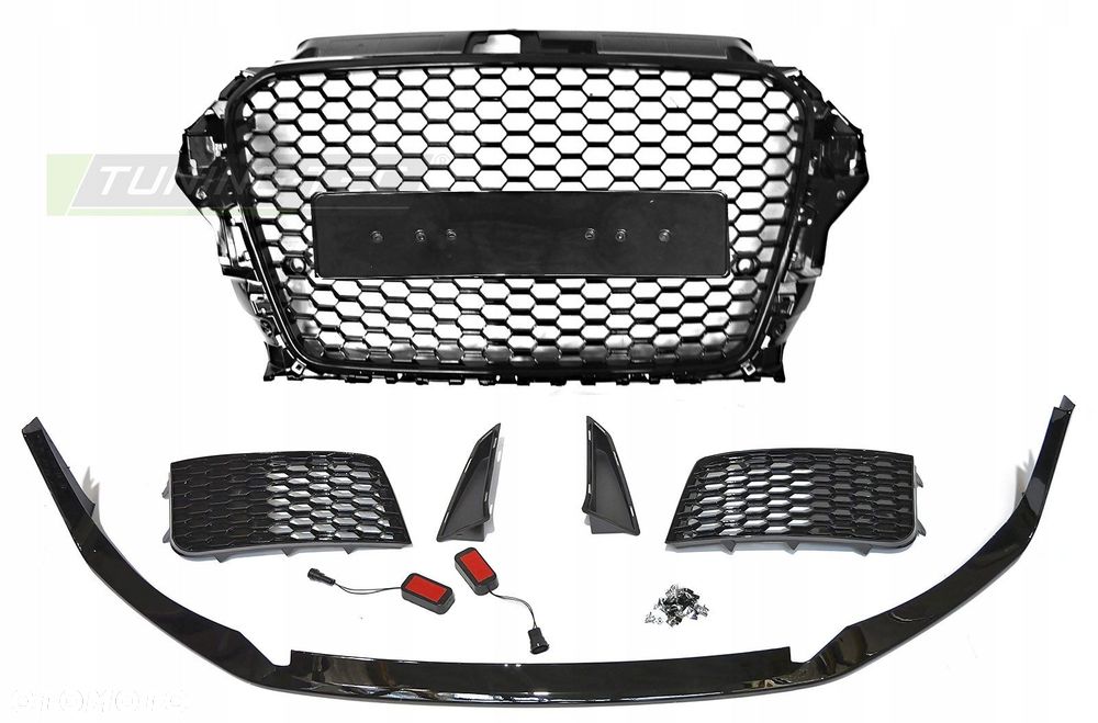 Zderzak przod Grill Kratki Tuning R S 3 Line look Audi A3 8V 8V0 2012-2016 - 4