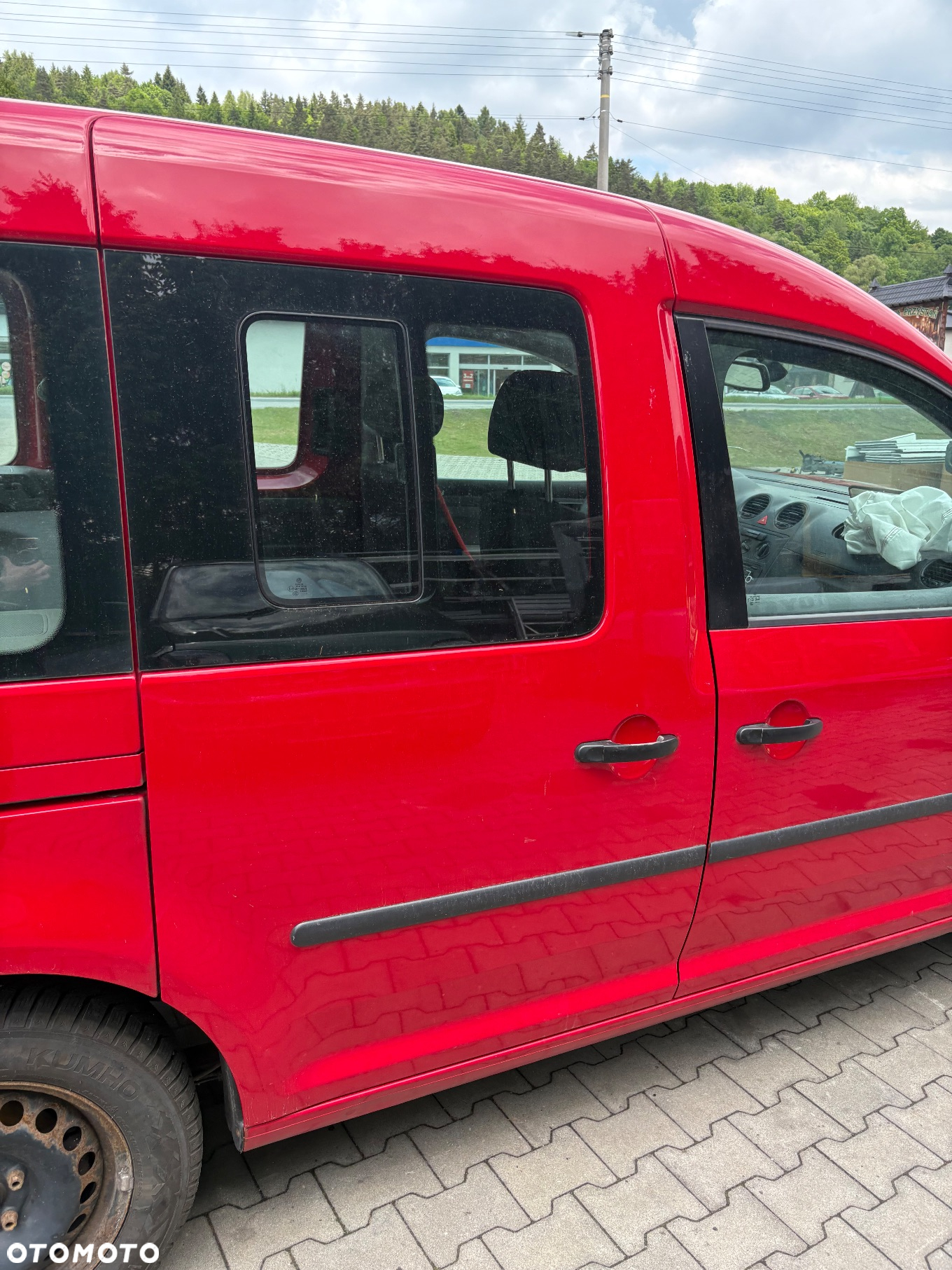 DRZWI LEWE PRAWE PRZESUWNE CADDY III CZERWONE KOMPLETNE VW - 2