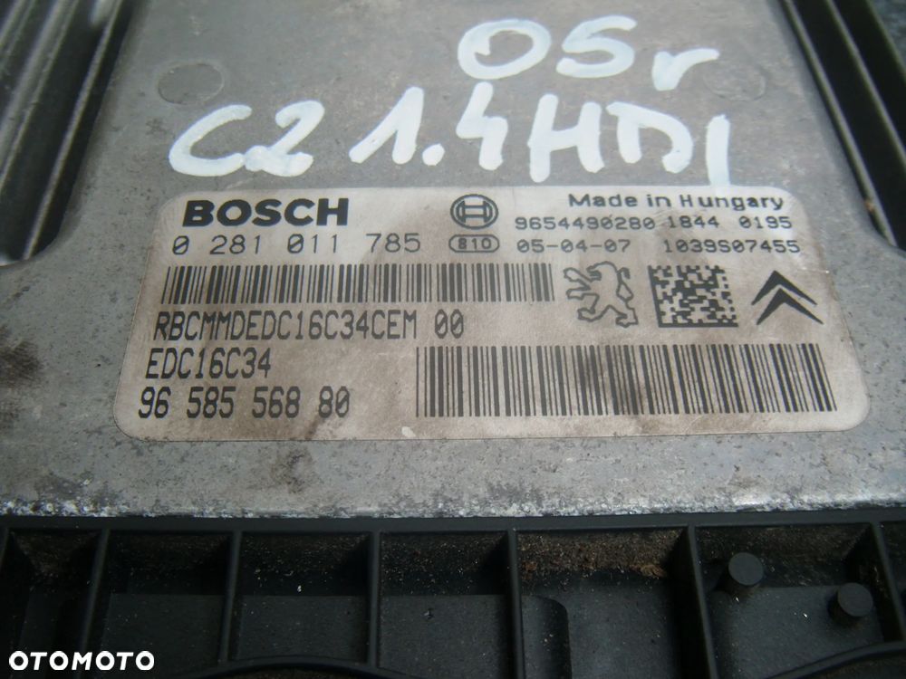 citroen c2 1.4hdi 05r komputer- sterownik silnika  9658556880 - 2