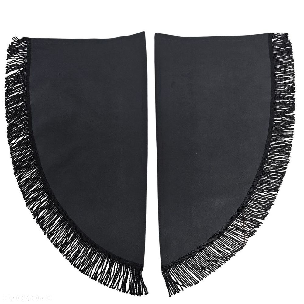 ZASŁONY BOCZNE SKOSY TIR BUS -materiał : WELUR -Grafit + Frędzle Czarne - 1